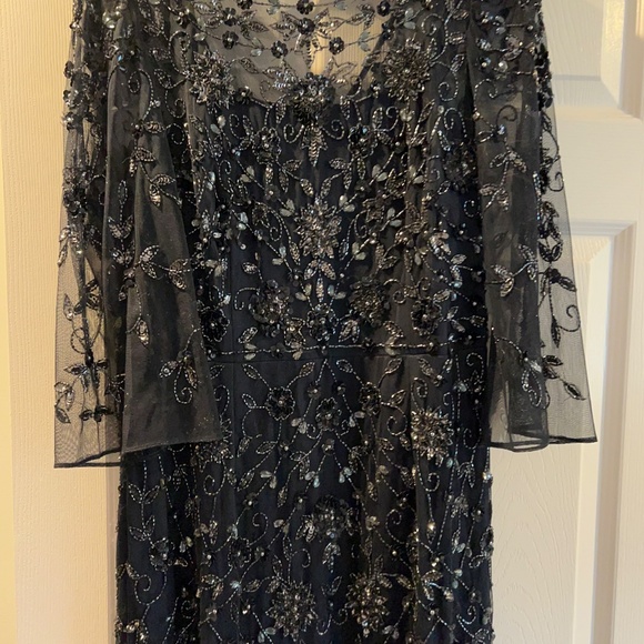 Adrianna Pappel navy beaded gown - Picture 2 of 5